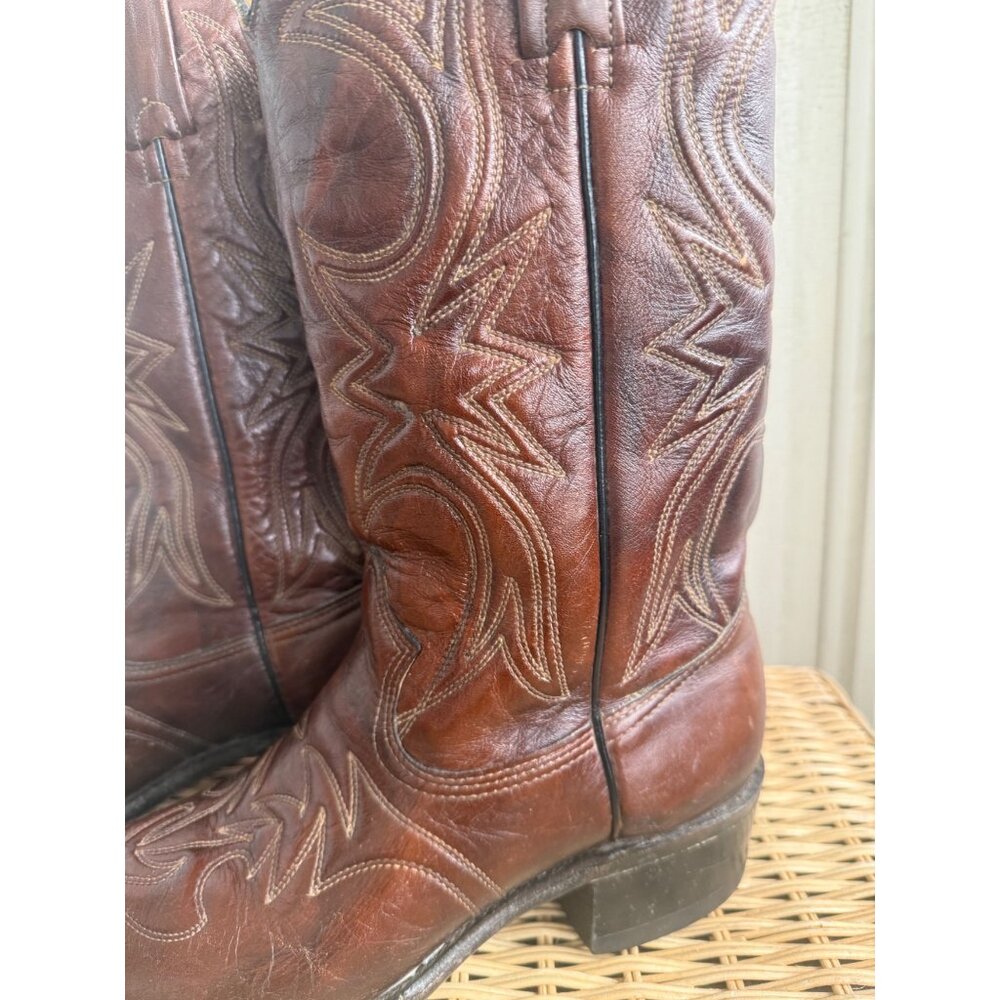 Vintage 80's Texas Brand Mens Western Boot Size 10D Leather - Picture 2 of 16